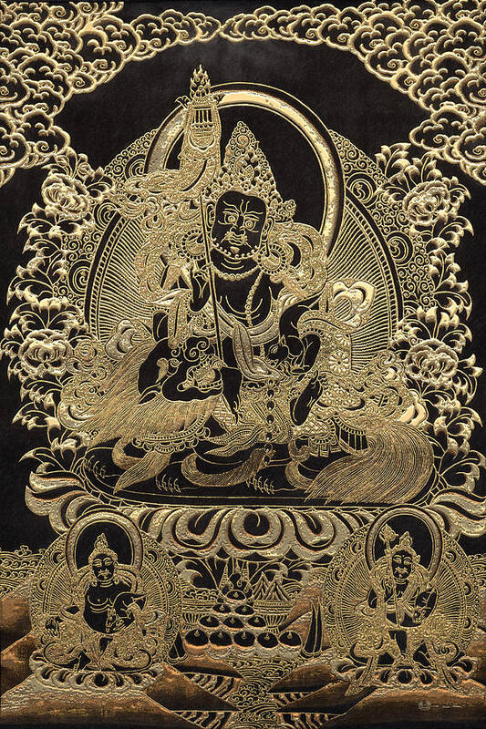 treasures Of Tibet By Serge Averbukh Art Print featuring the photograph Tibetan Thangka - Vaishravana by Serge Averbukh