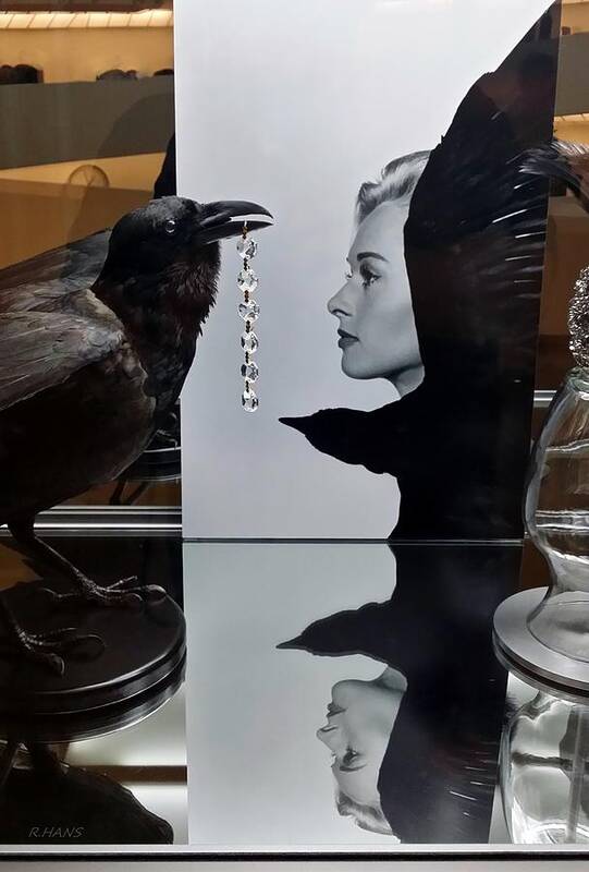 Tippi Hedren Art Print featuring the photograph Tippi And The Crow by Rob Hans