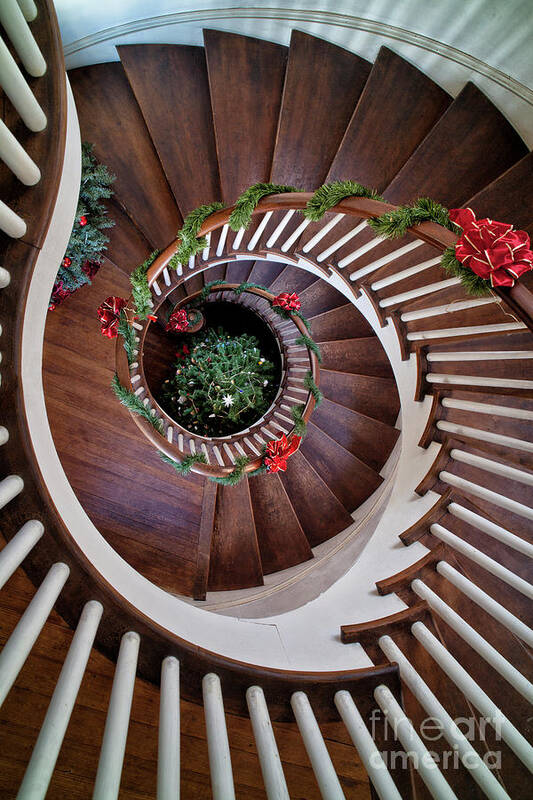 Christmas Art Print featuring the photograph To the Bottom of the Staircase by Nicki McManus