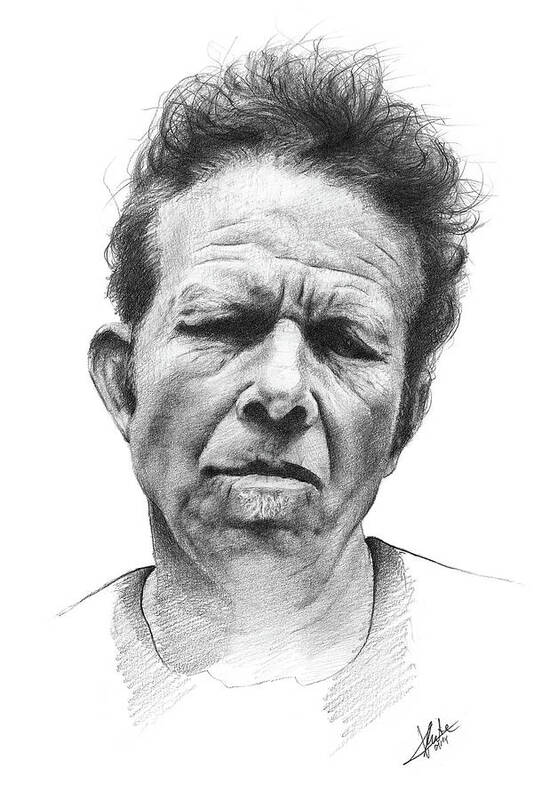 Tom Waits Art Print featuring the drawing Tom Waits by Christian Klute