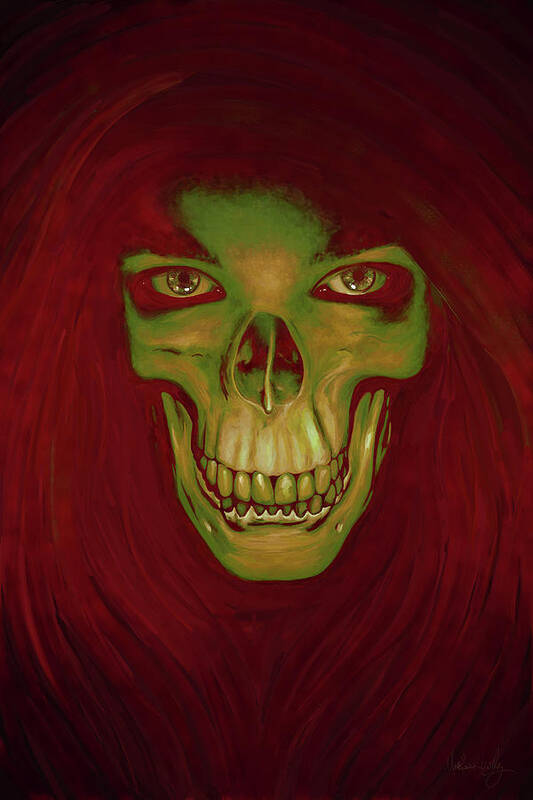 Skull Art Print featuring the digital art Toothy Grin by Matthew Lindley
