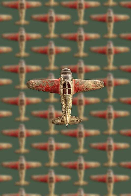Art Art Print featuring the photograph Toy Airplane Scrapper Pattern by YoPedro