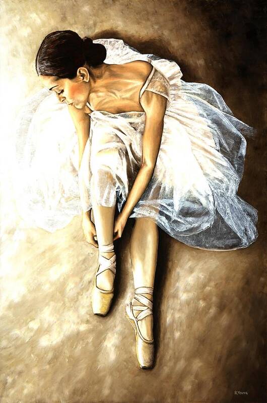 Ballet Art Print featuring the painting Tranquil Preparation by Richard Young
