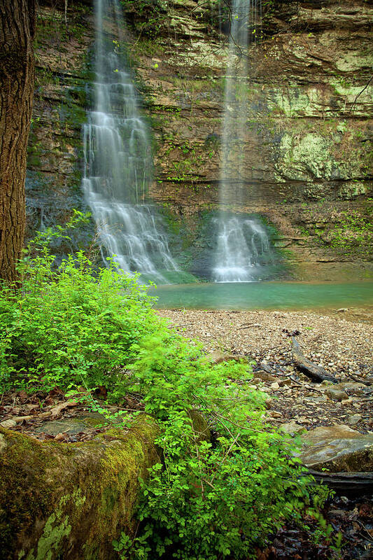 Landscape Art Print featuring the photograph Tripple Falls in Springtime by Iris Greenwell