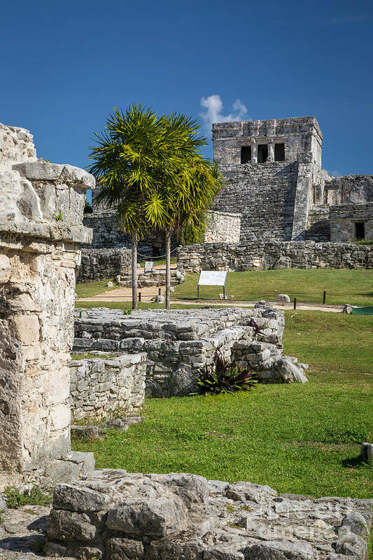 Tulum Art Print featuring the photograph Tulum Temple Ruins by Brian Jannsen