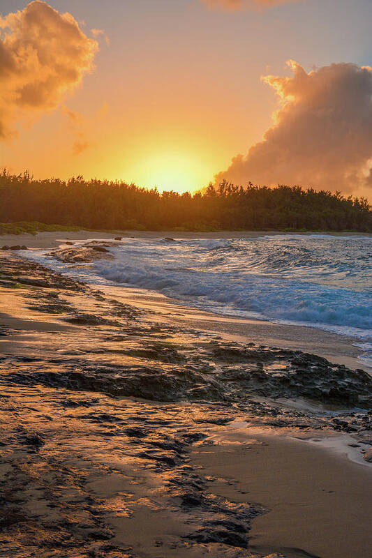 Seascape Art Print featuring the photograph Turtle Bay Sunset 3 by Jason Brooks