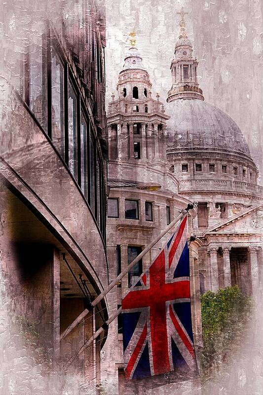 British Flag Art Print featuring the photograph Union Jack by St. Paul's Cathdedral by Karen McKenzie McAdoo