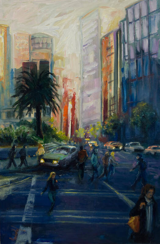 Cityscape Art Print featuring the painting Union Square by Rick Nederlof
