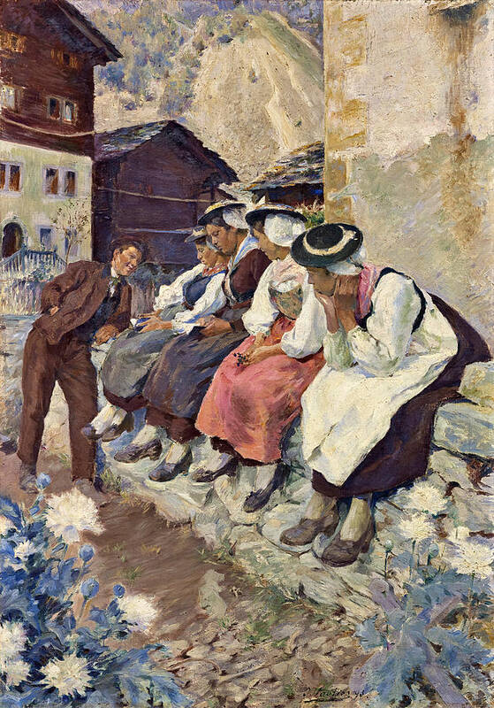 Otto Vautier Art Print featuring the painting Valaisannes by Otto Vautier