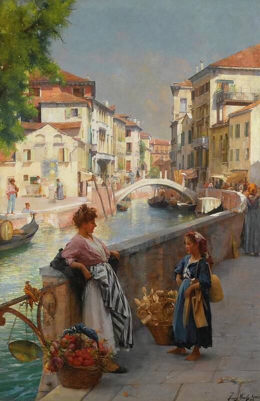 Henry Woods Art Print featuring the painting Venice by Henry Woods