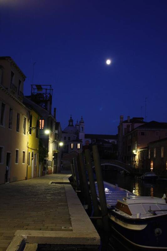 Italy Art Print featuring the photograph Venice Moon by Pat Purdy
