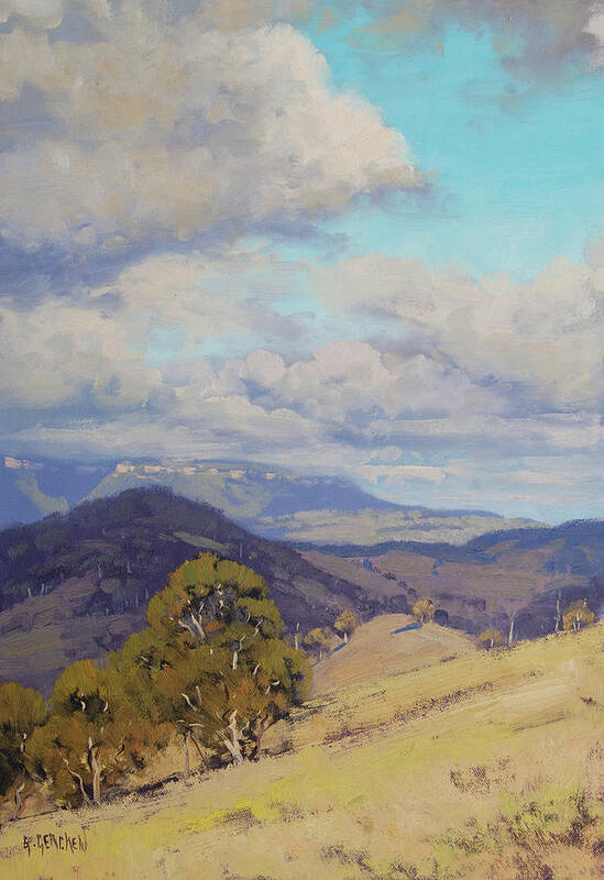 Nature Art Print featuring the painting View Across the Kanimbla Valley Australia by Graham Gercken
