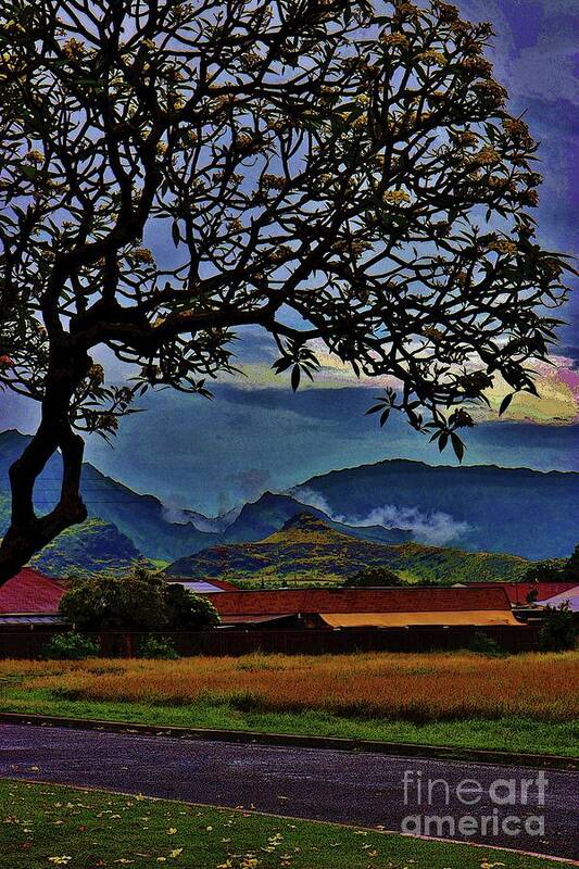 Waianae Intermediate School Art Print featuring the photograph View From the School Yard by Craig Wood
