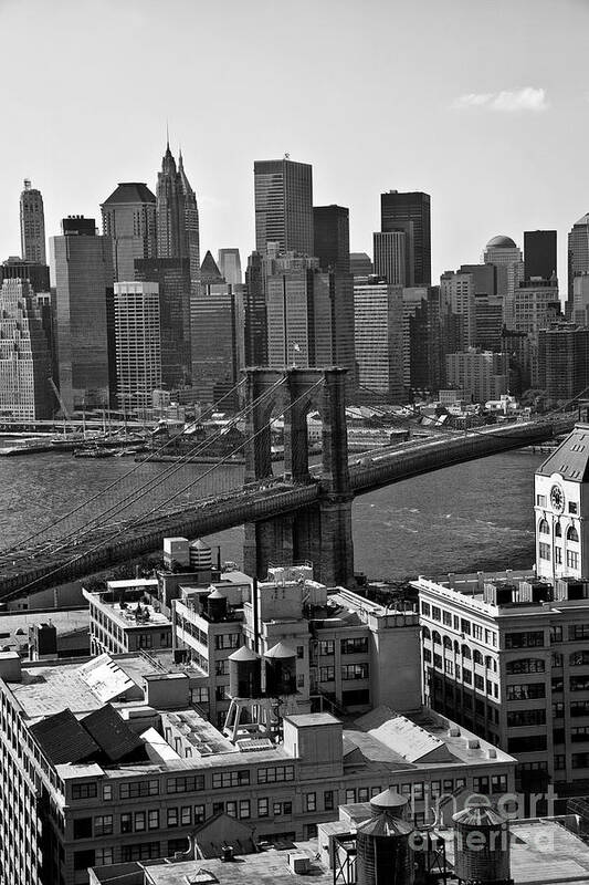 Brooklyn Bridge Art Print featuring the photograph View of the Brooklyn Bridge by Madeline Ellis