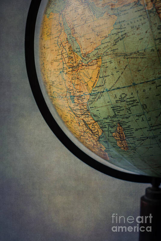 Geography Art Print featuring the photograph Vintage Globe by David Lichtneker
