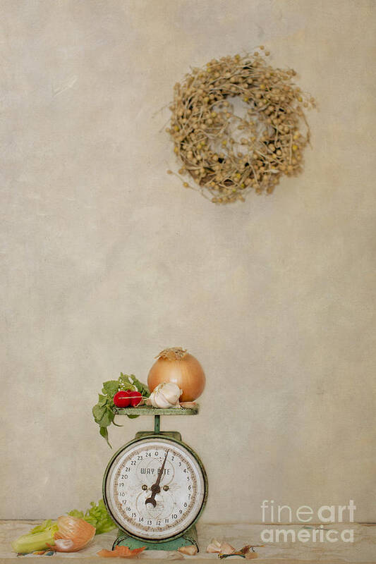 Scale Art Print featuring the photograph Vintage Household Scale and Vegtables by Susan Gary