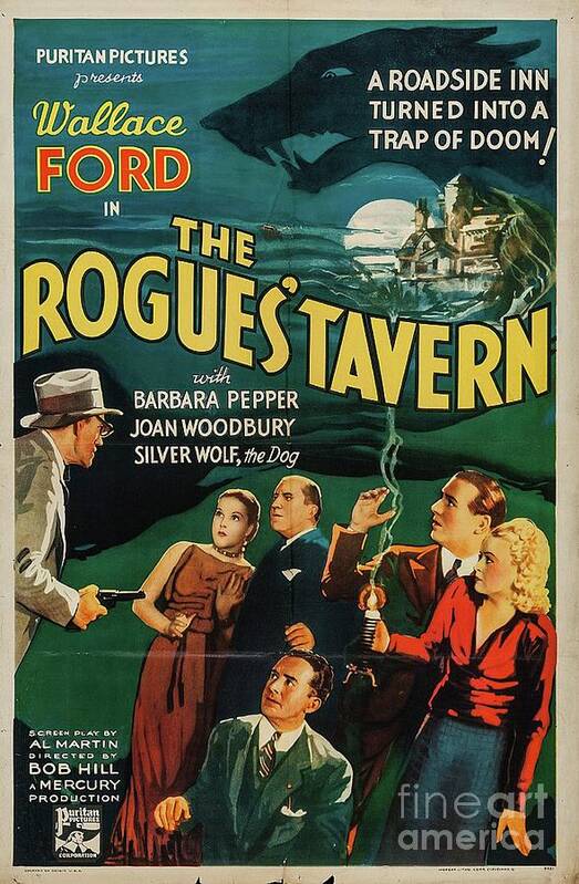 Rogue's Art Print featuring the painting Vintage Movie Posters, The Rogue's Tavern by Esoterica Art Agency