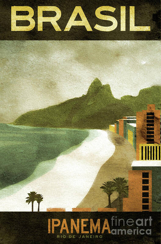 Vintage Travel Poster Art Print featuring the painting Vintage Poster Brazil by Mindy Sommers
