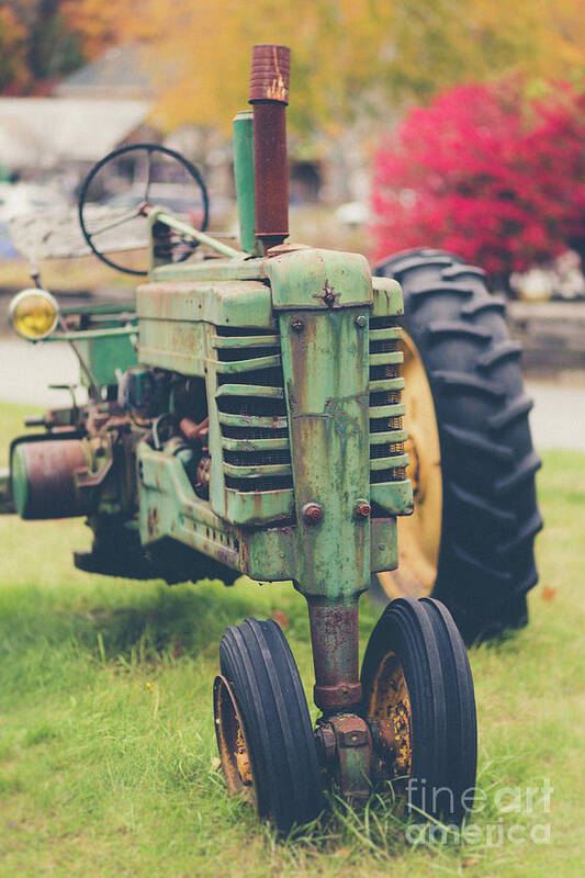 Vermont Art Print featuring the photograph Vintage Tractor Autumn by Edward Fielding