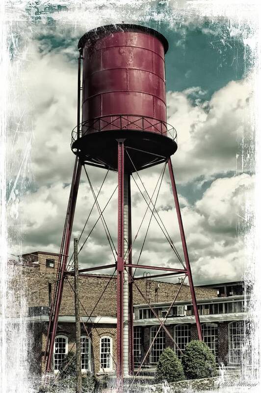 Water Tower Art Print featuring the photograph Vintage Water Tower Revolution Mill by Melissa Bittinger