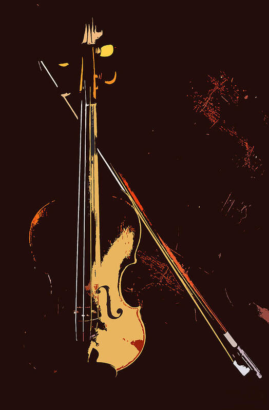 Music Art Print featuring the photograph Violin and bow by Steve Somerville
