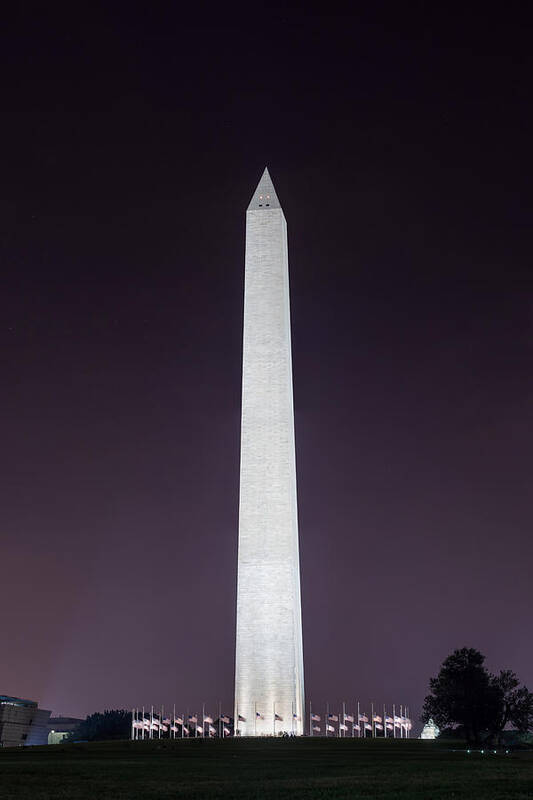 D.c. Art Print featuring the photograph Washington Monument at Night by Chris Bordeleau