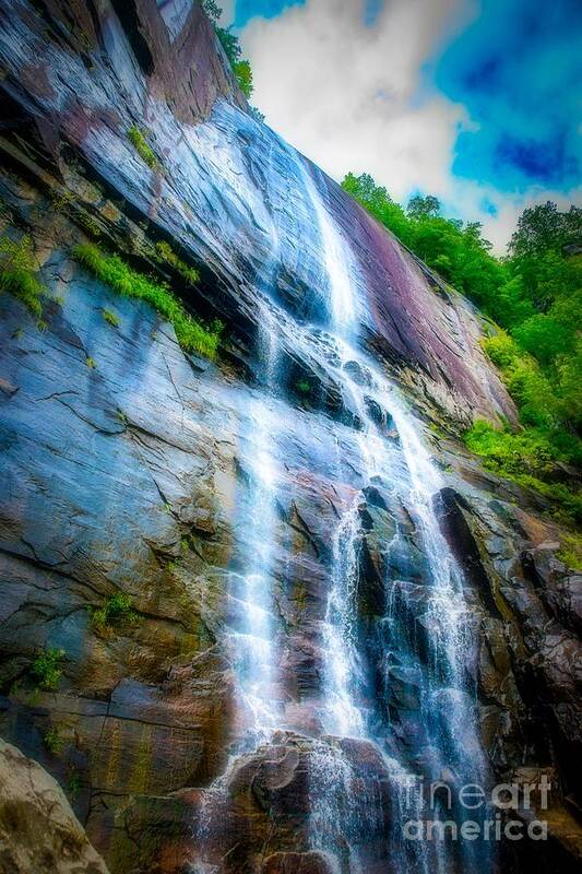 Waterfalls Art Print featuring the photograph Chimney Rock by Buddy Morrison
