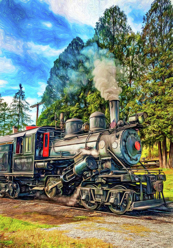 Pocahontas County Art Print featuring the photograph West Virginia Steam Engine - Paint by Steve Harrington