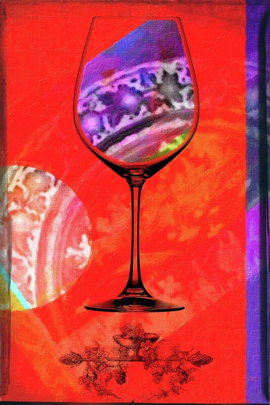 Wine Art Print featuring the mixed media Wine Pairings 5 by Priscilla Huber