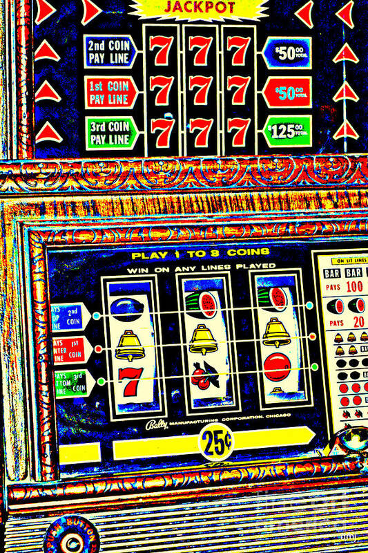 Vintage Slot Machine Art Print featuring the photograph Winner Step Up by Diane montana Jansson