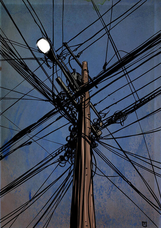 Analogue Art Print featuring the drawing Wires 02 by Giuseppe Cristiano