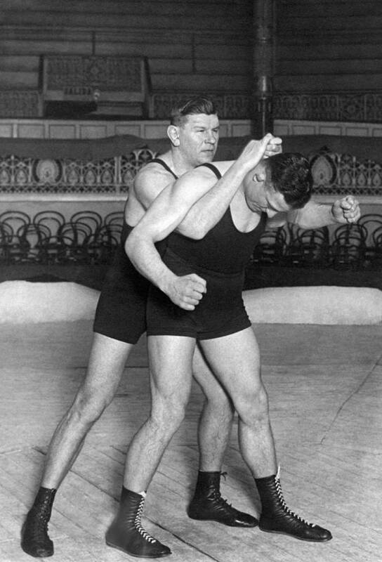 1920s Art Print featuring the photograph Wrestling's Full Nelson Hold by Underwood Archives
