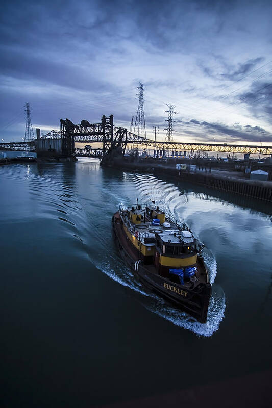 Tug Boat Art Print featuring the photograph Yellow Tug Boat Approaching by Sven Brogren