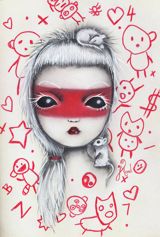 Inspired By Die Antwoord Art Print featuring the painting Yo by Abril Andrade
