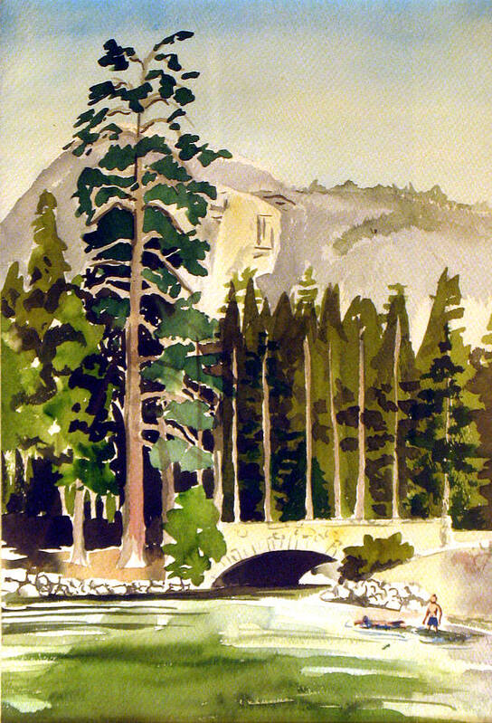 Watercolor Art Print featuring the painting Yosemite II by Bill Meeker