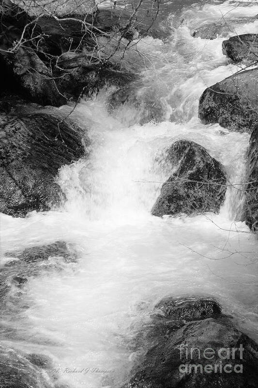 Yosemite Art Print featuring the photograph Yosemite Raging River Stream by Richard J Thompson 