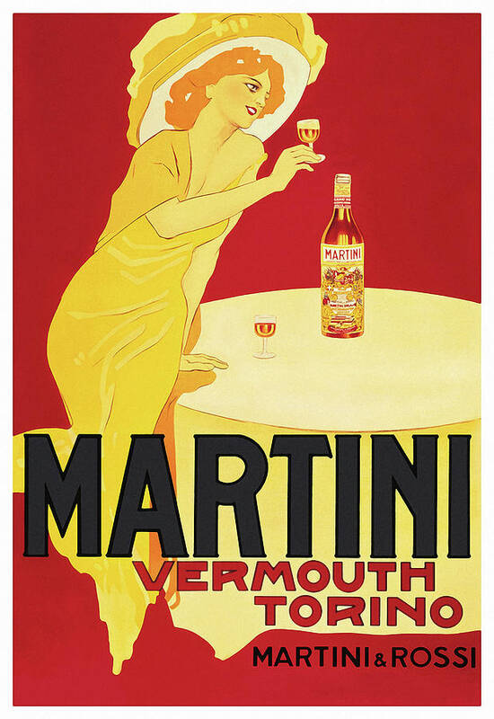 Martini Vermouth Torino Art Print featuring the mixed media Ads-0030 #1 by Vintage Lavoie