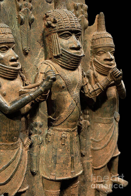 Benin Art Print featuring the photograph Benin Bronze Sculpture. by David Parker/science Photo Library