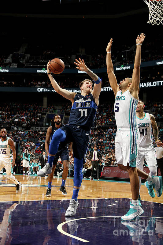 Luka Doncic Art Print featuring the photograph Dallas Mavericks V Charlotte Hornets #1 by Brock Williams-smith