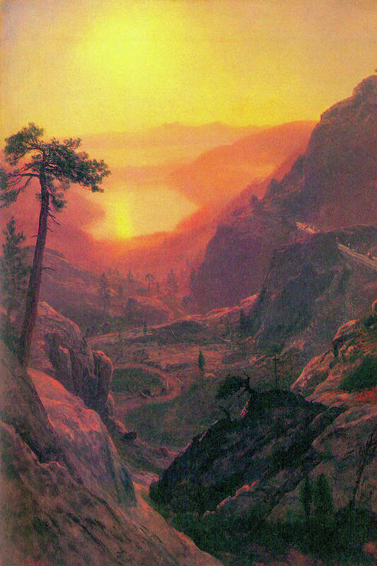 Bierstadt Art Print featuring the painting Donner Lake #1 by Albert Bierstadt