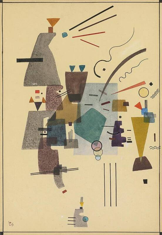 Abstract Art Print featuring the painting Gewarmtes Kuhl by Wassily Kandinsky