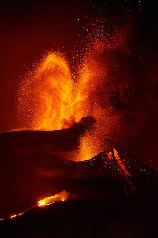 Volcano Art Print featuring the photograph La Palma Volcano Eruption #1 by Jose A. Parra