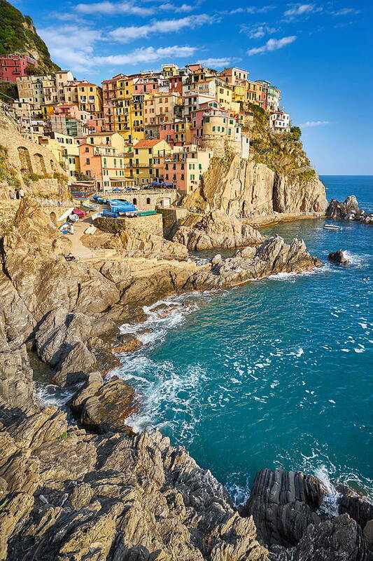 Landscape Art Print featuring the photograph Manarola, Cinque Terre, Liguria, Italy #1 by Jan Wlodarczyk