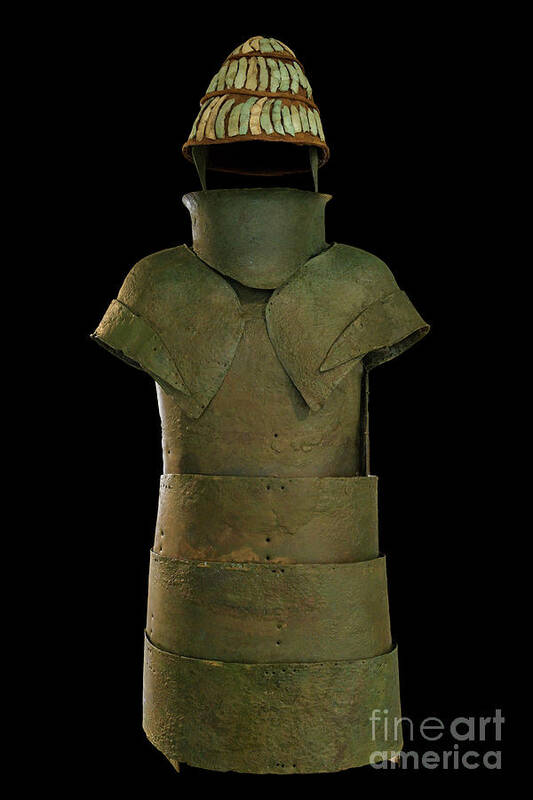 Cyclopean Art Print featuring the photograph Mycenaean Bronze Armour by David Parker/science Photo Library