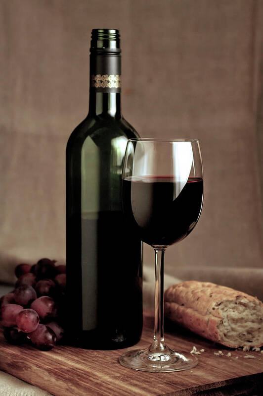 Alcohol Art Print featuring the photograph Red Wine Stillife #1 by Lisavalder