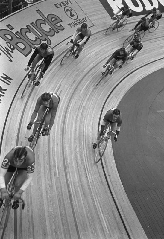 1930-1939 Art Print featuring the photograph Six Day Cycling Race #1 by A. Hudson