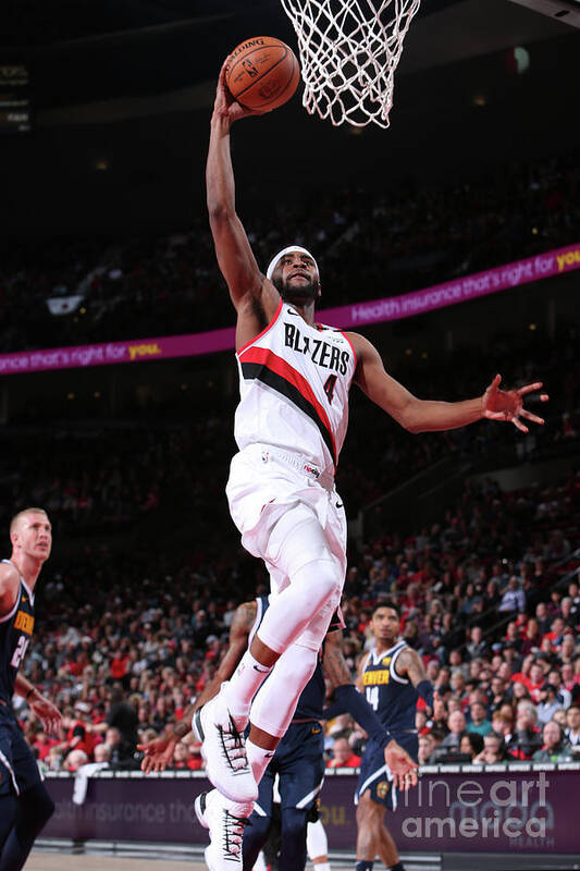 Moe Harkless Art Print featuring the photograph Denver Nuggets V Portland Trail Blazers by Sam Forencich