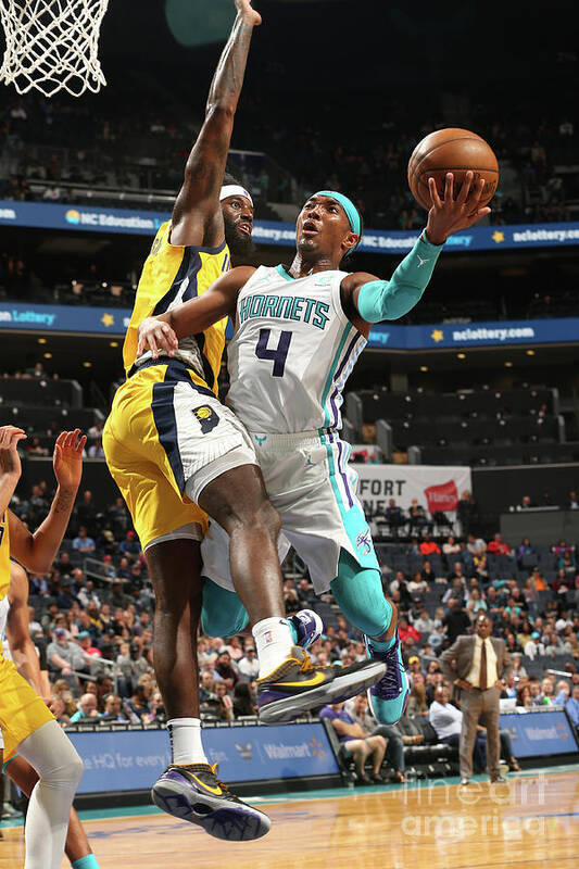 Nba Pro Basketball Art Print featuring the photograph Indiana Pacers V Charlotte Hornets by Kent Smith