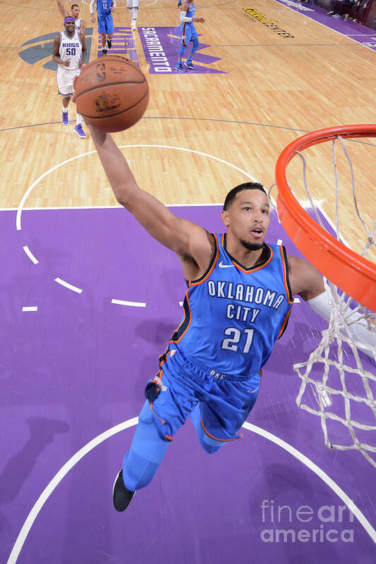 Andre Roberson Art Print featuring the photograph Oklahoma City Thunder V Sacramento Kings #15 by Rocky Widner