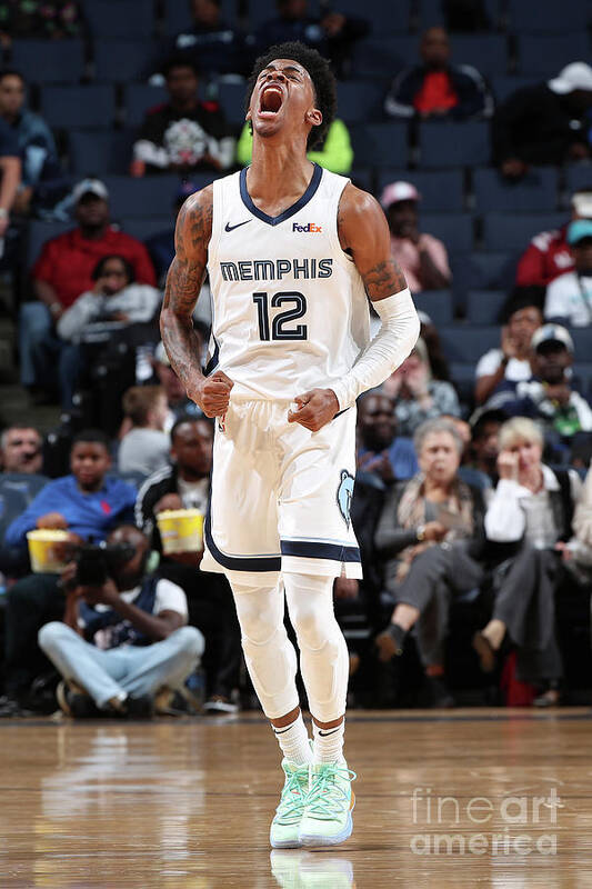 Ja Morant Art Print featuring the photograph Charlotte Hornets V Memphis Grizzlies #2 by Joe Murphy